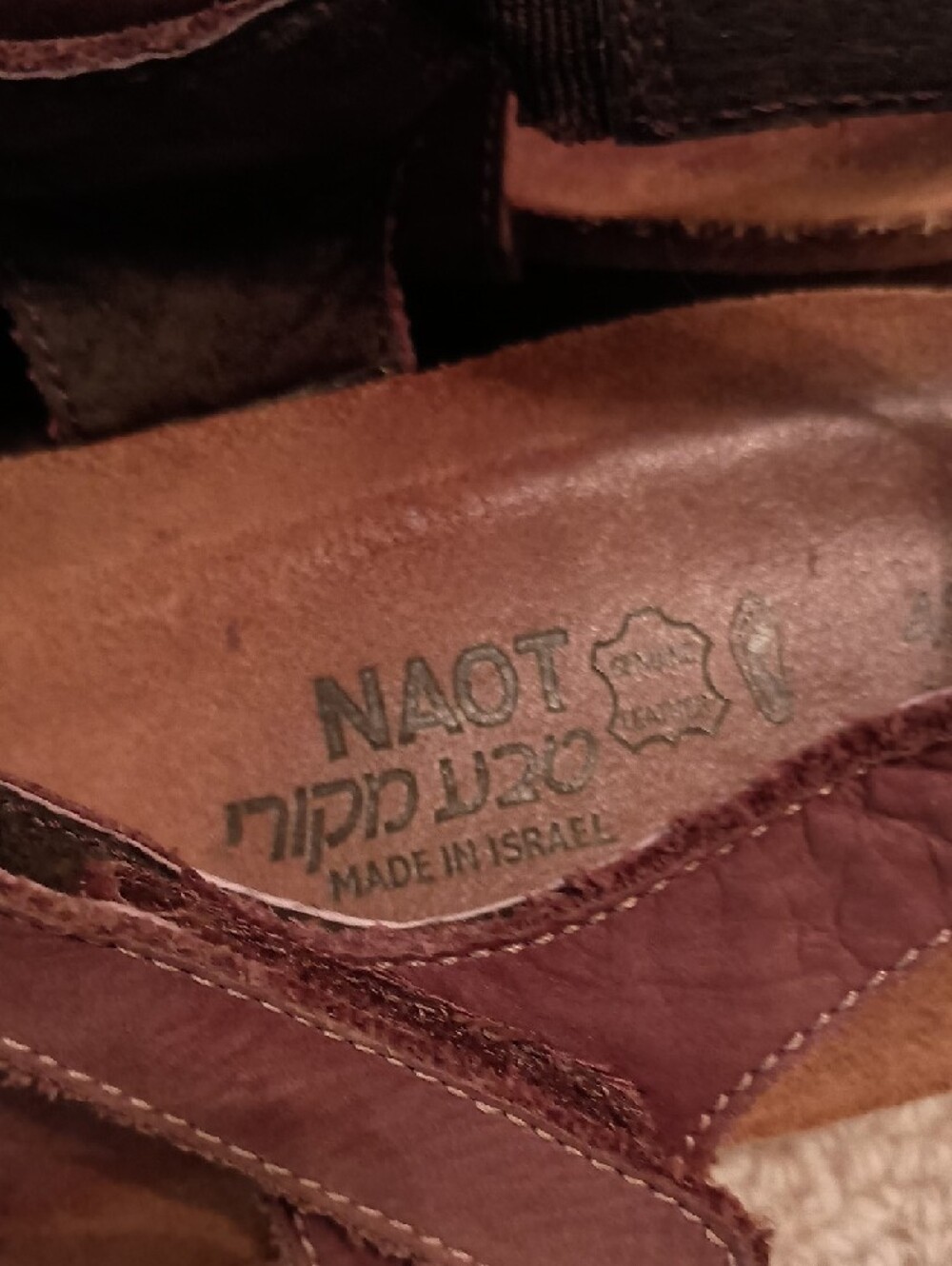 Naot Brown Leather Cutout Slingback Sandals - Picture 2 of 6